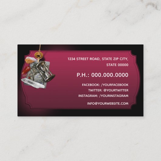 Tarot, astrologie, astroloog visitekaartje (Achterkant)