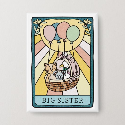 Tarot Baby shower Big Sister Button (Voorkant)