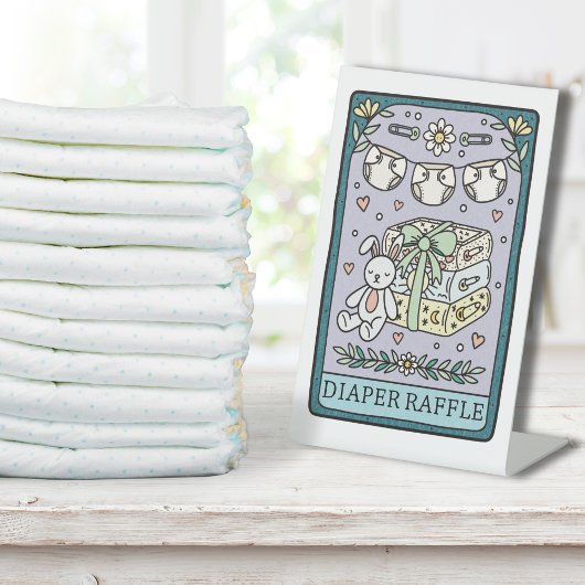Tarot Baby Shower Diaper Raffle Table Reclamebord Met Voetstuk