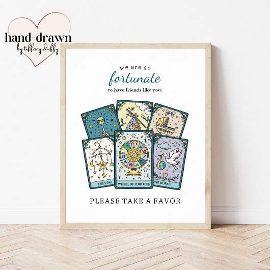 Tarot Baby Shower Feest Cadeautje Lijst Aanwijsbar Poster