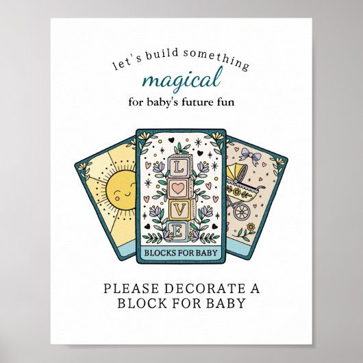 Tarot Baby Shower Frameable Blocks for Baby Sign Poster (Voorkant)