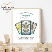 Tarot Baby Shower Frameable Blocks for Baby Sign Poster