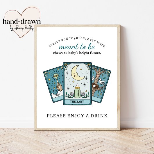 Tarot Baby shower Frameable Drinken Tafelteken Poster