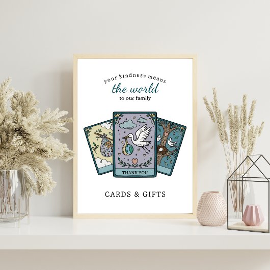 Tarot Baby Shower Frameable Gift Table Sign Poster