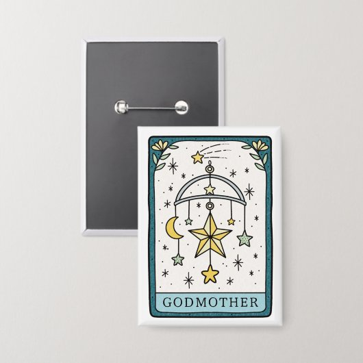 Tarot Baby shower Godfather Button (Voorkant / Achterkant)