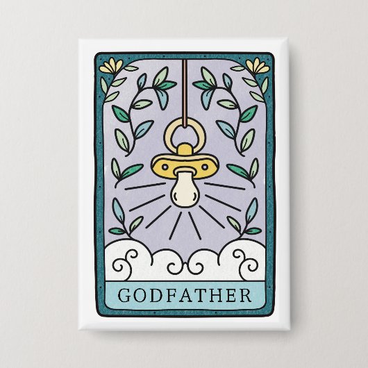 Tarot Baby shower Godfather Button (Voorkant)