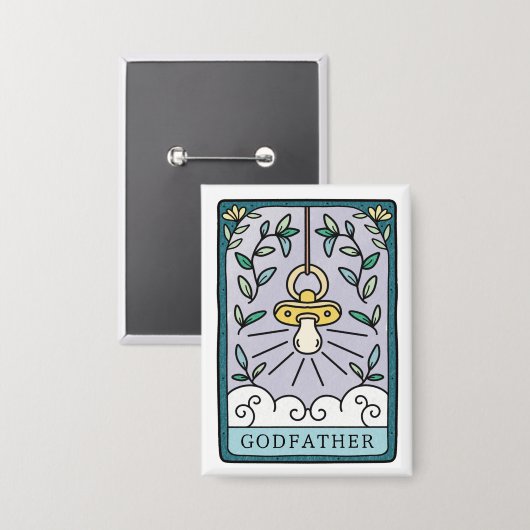 Tarot Baby shower Godfather Button (Voorkant / Achterkant)