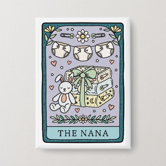 Tarot Baby shower Nana Grootmoeder Button (Voorkant)