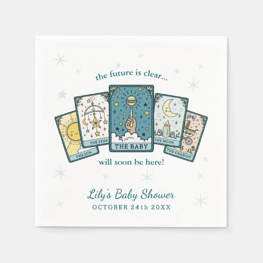 Tarot Baby Shower Personalized Paper Napkin Servet (Voorkant)