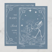 Tarot Baby shower Uitnodiging, hemels & mystiek Kaart (Voorkant / Achterkant)