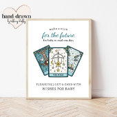 Tarot Baby Shower Wishes for Baby Activity Sign Poster