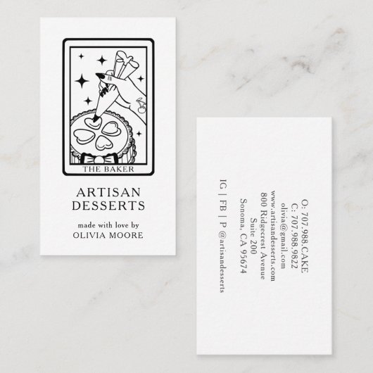 Tarot Baker Banketbakker  Visitekaartje (Voorkant / Achterkant)