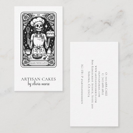 Tarot Baker Banketbakker Visitekaartje (Voorkant / Achterkant)