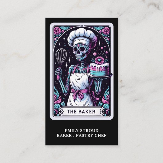 Tarot Baker Black Visitekaartje (Voorkant)