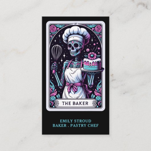 Tarot Baker Black Visitekaartje (Voorkant)