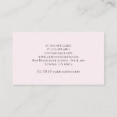 Tarot Baker Blush Roze Gebak Chef Visitekaartje (Achterkant)