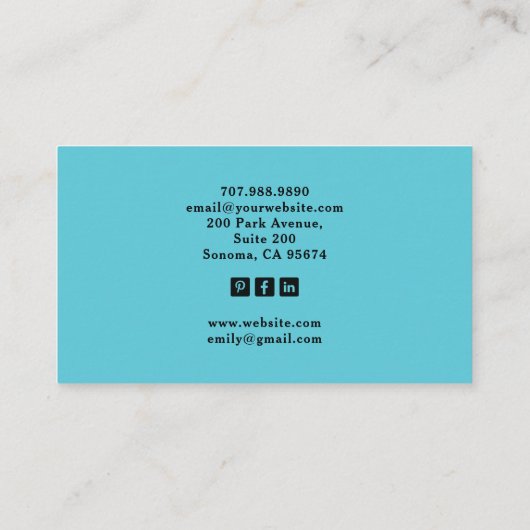 Tarot Baker Pastry Chef Dessert Cateraar Visitekaartje (Achterkant)