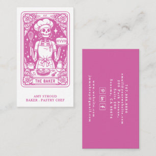 Tarot Baker Pastry Chef Hot Pink Visitekaartje