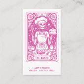 Tarot Baker Pastry Chef Hot Pink Visitekaartje (Voorkant)