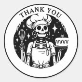 Tarot Baker Pastry Chef Zwart Wit Product Ronde Sticker (Voorkant)