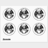 Tarot Baker Pastry Chef Zwart Wit Product Ronde Sticker (Vel)