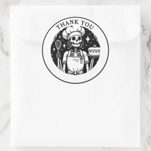 Tarot Baker Pastry Chef Zwart Wit Product Ronde Sticker