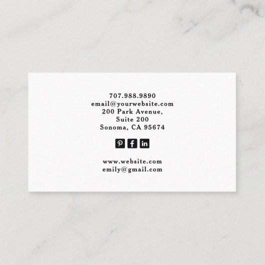 Tarot Baker Visitekaartje (Achterkant)