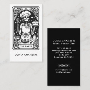Tarot Baker Zwart Wit Banketbakker Dessert Visitekaartje
