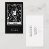 Tarot  Barista Black Business Card Visitekaartje (Voorkant / Achterkant)