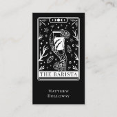 Tarot  Barista Black Business Card Visitekaartje (Voorkant)