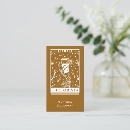 Tarot  Barista Business Card Visitekaartje (Staand voorkant)