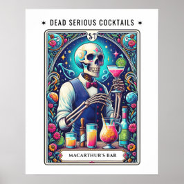 Tarot Bartender Bar Dead Serious Cocktails Poster