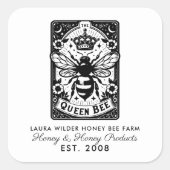 Tarot Bee Theme Honey Bee Apiary Boerderij Beekeep Vierkante Sticker (Voorkant)