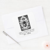 Tarot Bee Theme Honey Bee Apiary Boerderij Beekeep Vierkante Sticker (Envelop)