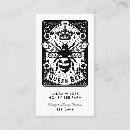 Tarot Bee Theme Honey Bee Apiary Boerderij Beekeep Visitekaartje (Voorkant)