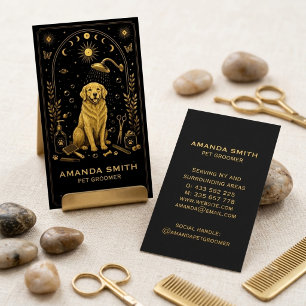 Tarot Black Gold Huisdierverzorger Bedrijfskaart Visitekaartje