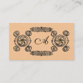 TAROT Black Pink Celtic Drawing Gemstone Monogram Visitekaartje (Achterkant)