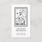 Tarot Black White Artisan Baker Dessert Caterer Visitekaartje (Voorkant)