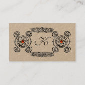 TAROT BLACK WHITE CELTIC DRAWINGS RED GEM MONOGRAM VISITEKAARTJE (Achterkant)