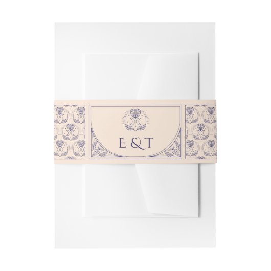 Tarot bruiloft Mystic Hart Bestek Band Bloem Uitnodigingen Wikkel (Voorkant Voorbeeld)