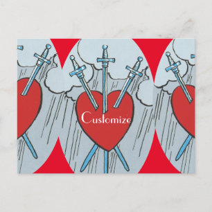 Tarot Card 3 Swords Thunder_Cove Briefkaart