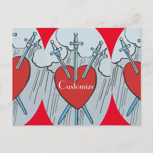 Tarot Card 3 Swords Thunder_Cove Briefkaart (Voorkant)