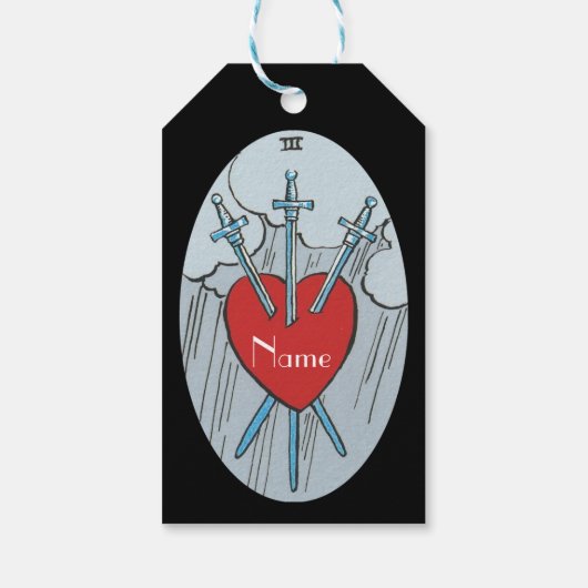 Tarot Card 3 Swords Thunder_Cove Cadeaulabel (Achterkant)