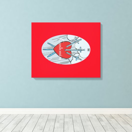 Tarot Card 3 Swords Thunder_Cove Canvas Afdruk (Insitu (Houten vloer))
