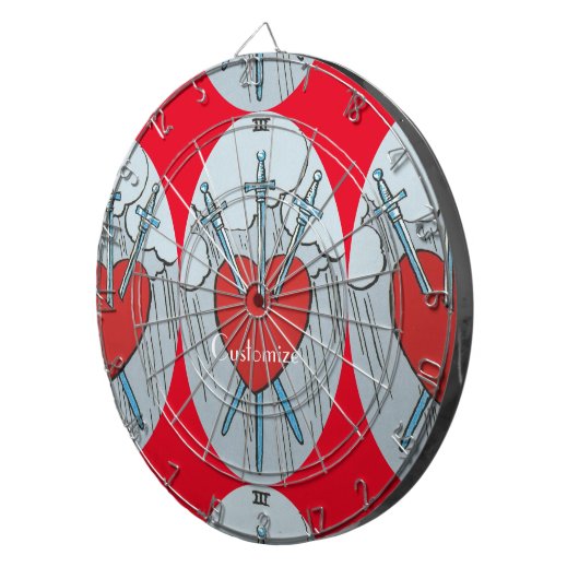 Tarot Card 3 Swords Thunder_Cove Dartbord (Voorkant Rechts)