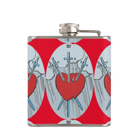 Tarot Card 3 Swords Thunder_Cove Heupfles (Achterkant)