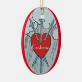 Tarot Card 3 Swords Thunder_Cove Keramisch Ornament (Rechts)