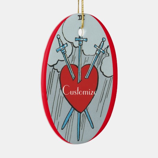 Tarot Card 3 Swords Thunder_Cove Keramisch Ornament (Rechts)