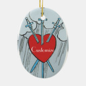 Tarot Card 3 Swords Thunder_Cove Keramisch Ornament (Achterkant)