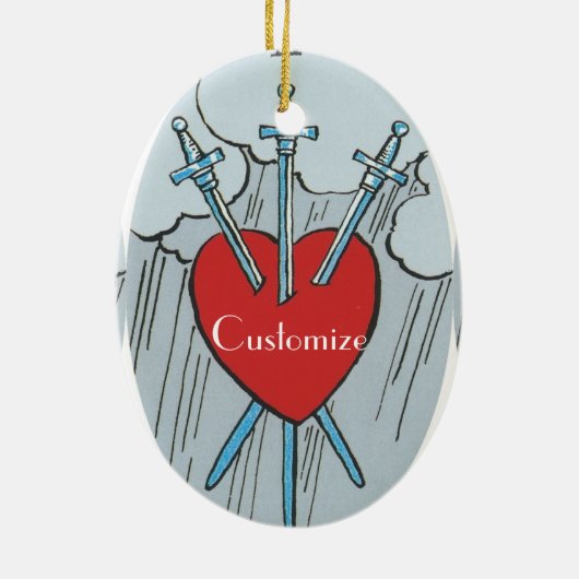 Tarot Card 3 Swords Thunder_Cove Keramisch Ornament (Achterkant)